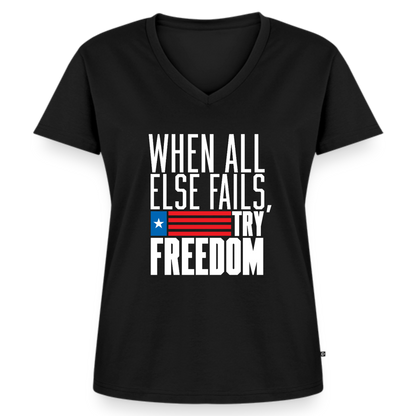 Try Freedom | Women's V-Neck Tee - black