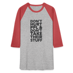 Don't Hurt People | Baseball Tee - heather gray/red