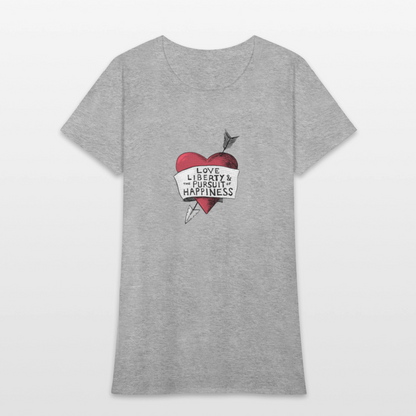 Love, Liberty | Women's Tee - heather gray