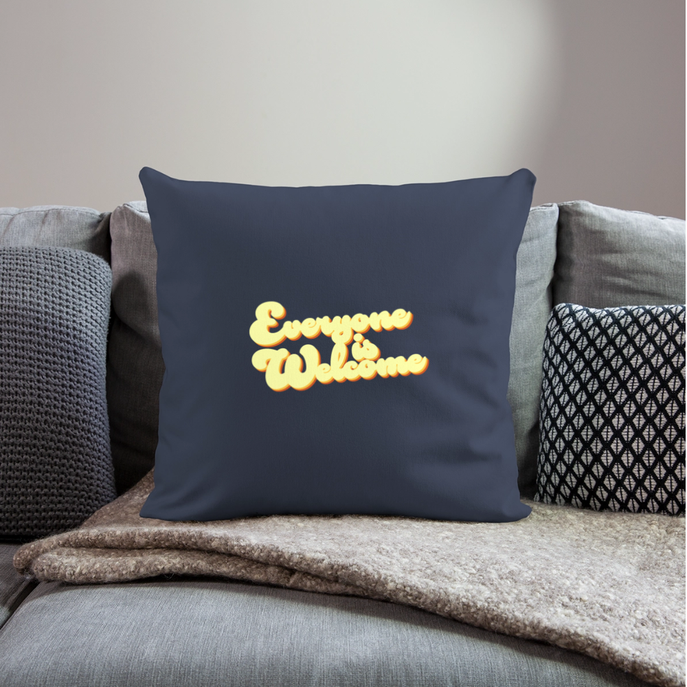 Everyone is Welcome | Throw Pillow Cover - navy