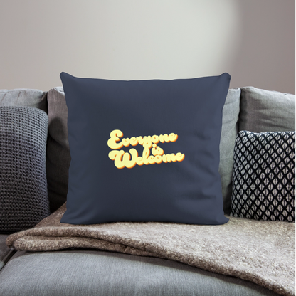 Everyone is Welcome | Throw Pillow Cover - navy