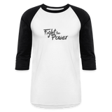 Fight the Power | Baseball Tee - white/black