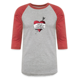 Love, Liberty | Baseball Tee - heather gray/red