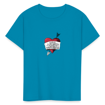 Love, Liberty | Youth Tee - turquoise