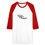 Fight the Power | Baseball Tee - white/red