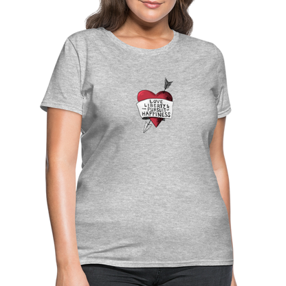 Love, Liberty | Women's Tee - heather gray