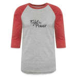 Fight the Power | Baseball Tee - heather gray/red