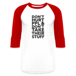 Don't Hurt People | Baseball Tee - white/red