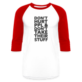 Don't Hurt People | Baseball Tee - white/red