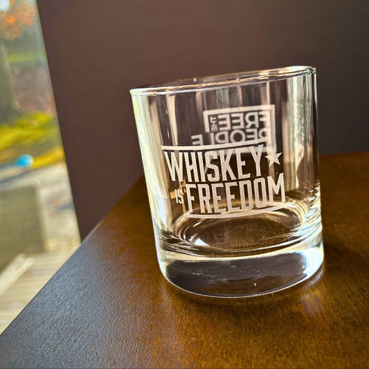 Whiskey is Freedom Rocks Glass